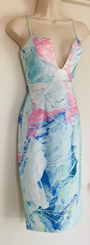 SHAREEN COLLECTIONS Women's Multicoloured Floral V Neck Party Dress Size 10 BNWT - Picture 3 of 14