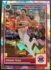 2023-24 NBA HOOPS PREMIUM STOCK JORDAN POOLE WIZARDS #277 CRACKED ICE PRIZM