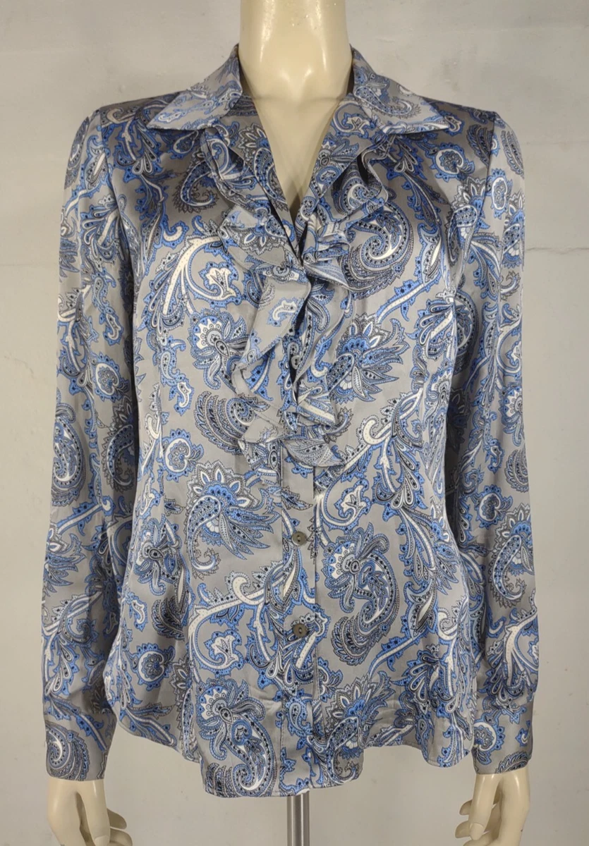 Blouse Lafayette 148 New York - Soie Turquoise Bleu Taille 8 Sans Manches Occasion | Haut Soirée élégant