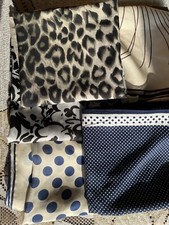 5 Vintage Silk, Polyester, Rayon, Cotton Blend Square Scarves 26 -31 , 1950s-60s