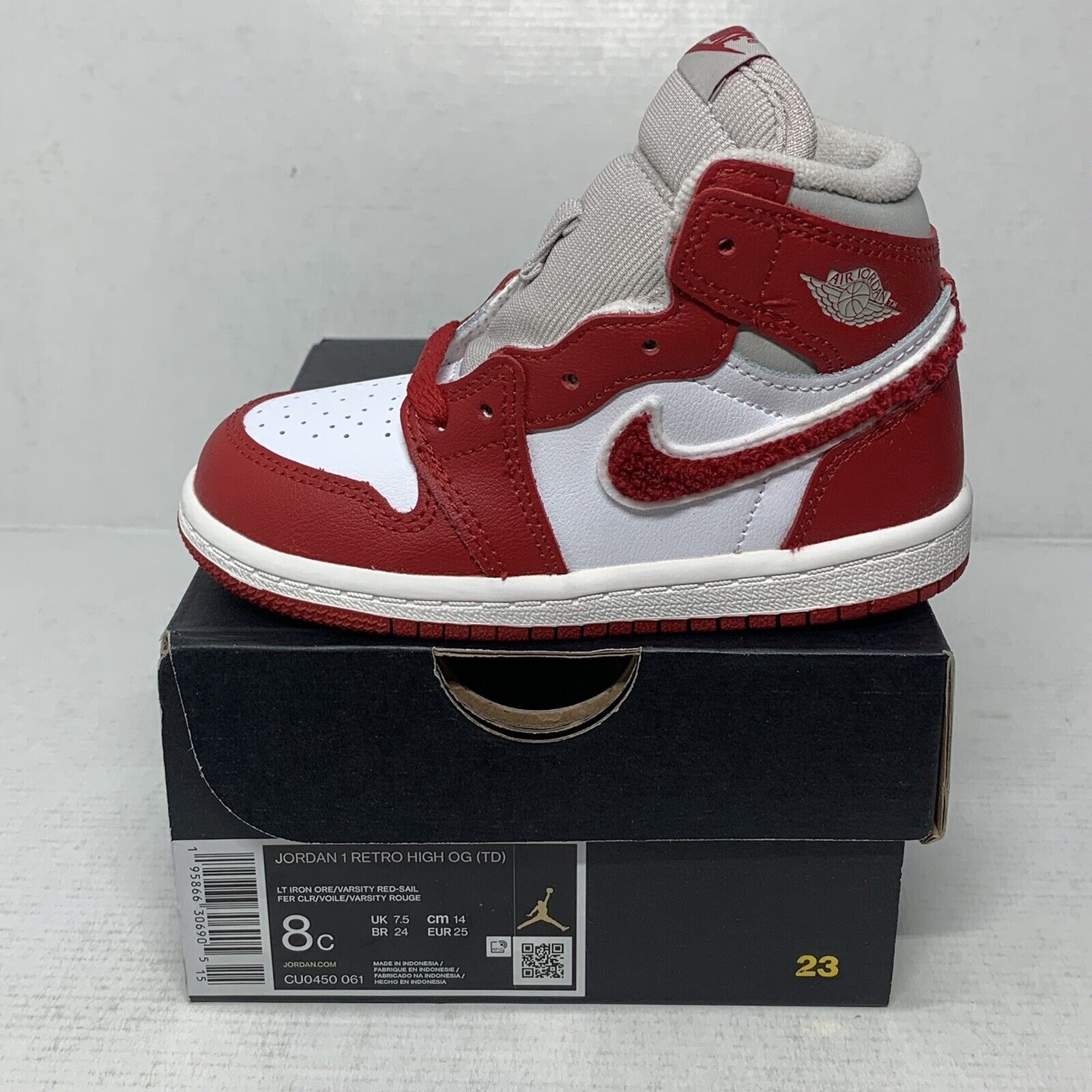 Jordan 1 Varsity Red Toddler Size 8c 