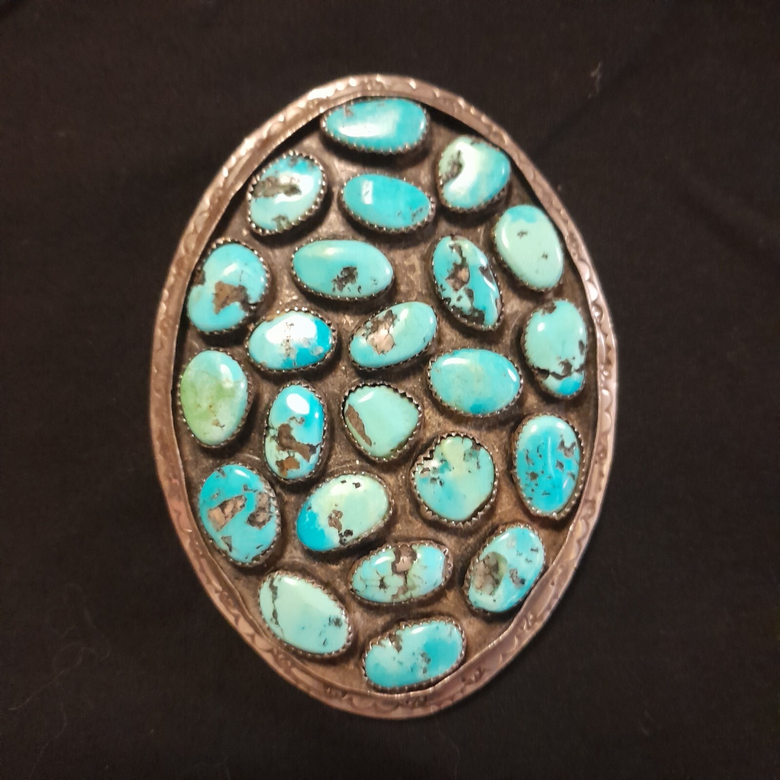 Vintage Turquoise Silver Belt Buckle eBay