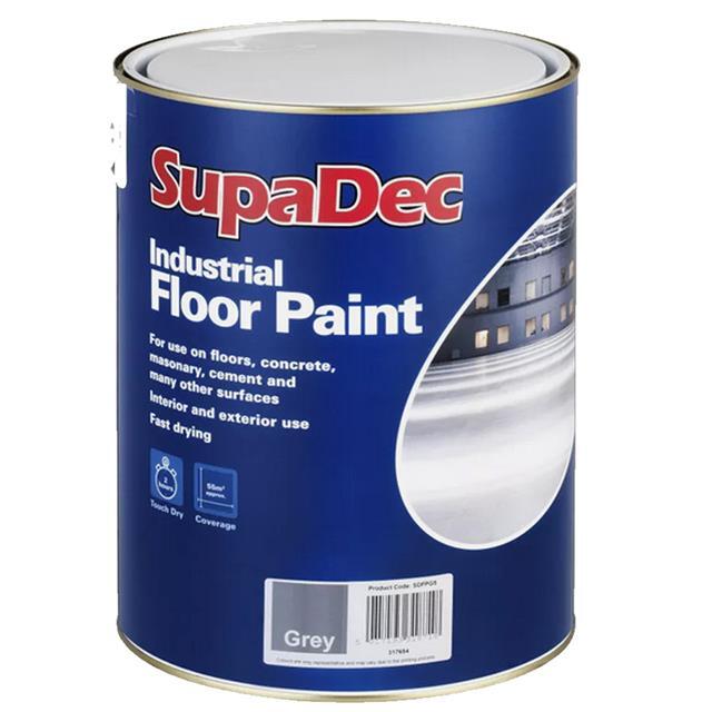 SupaDec Industrial Interior Exterior & Other Surfaces Floor Paint 5L Slate Grey