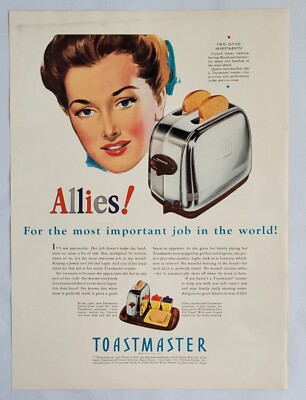 1941 Toastmaster 2-Slice Toaster Print Ad 