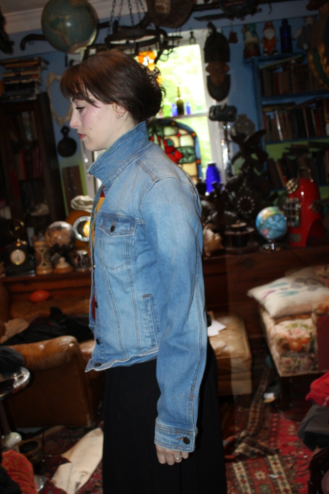 Universal Thread Goods Small Distressed Denim Jac… - image 6