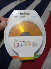Memorex 10PK CD-R 40X 700MB 80min 10 pack CD-R Discs NEW Colors Sealed 2009 B30