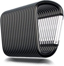 20 Pack 2.5" D Shape Aluminum Large Carabiner Clip Lock Hooks Spring Black