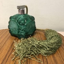 Flacone profumo vetro malachite Schlevogt Art Deco Gablonz antico atomizzatore profumo verde