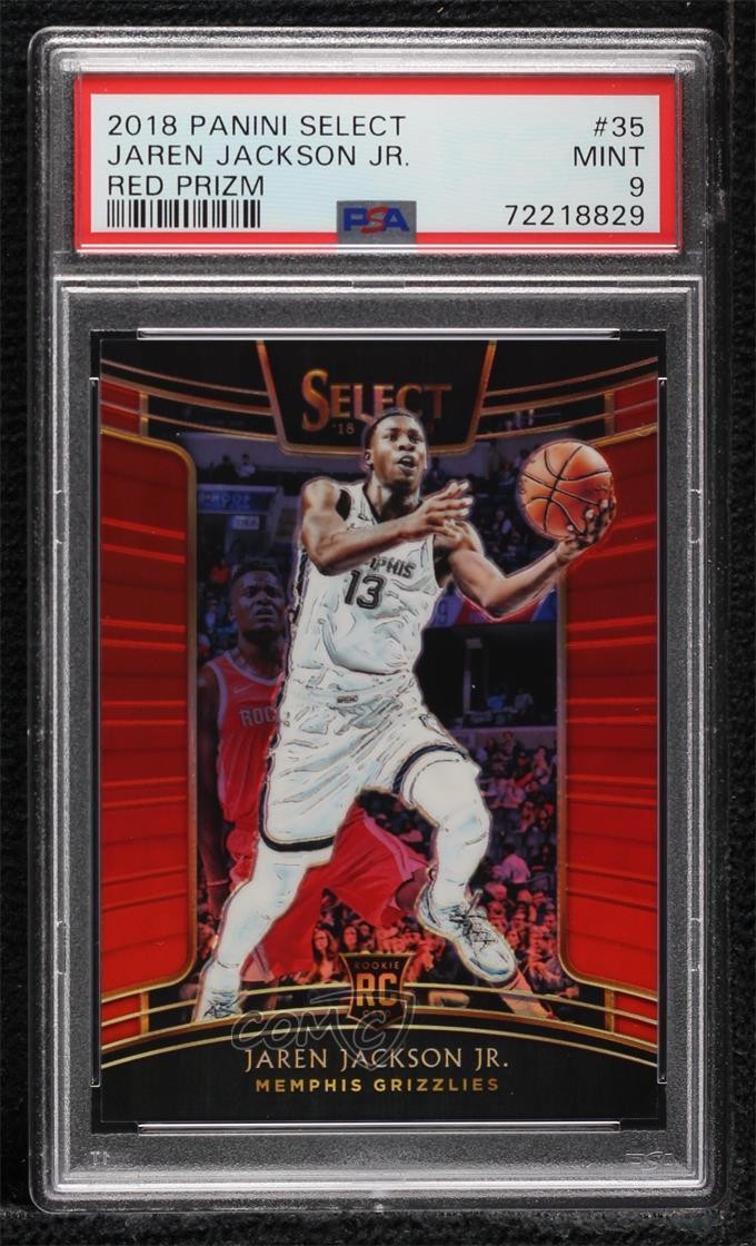 2018 Panini Select Concourse Red Prizm /199 Jaren Jackson Jr #35 PSA 9 MINT 5xx