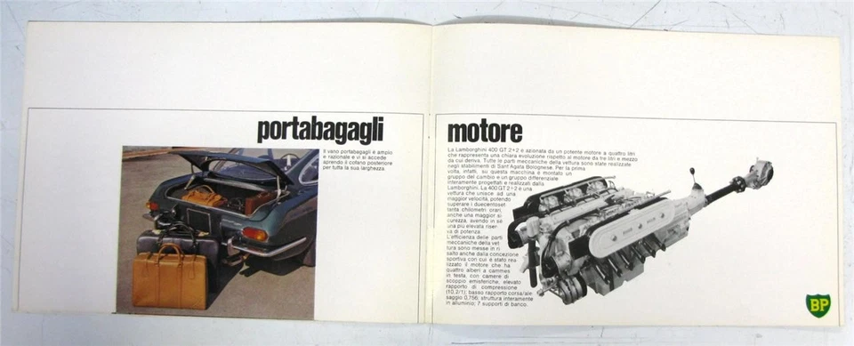 LAMBORGHINI 400 GT 2+2 Car Sales Brochure c1967 Italian Text - Image 4 of 4