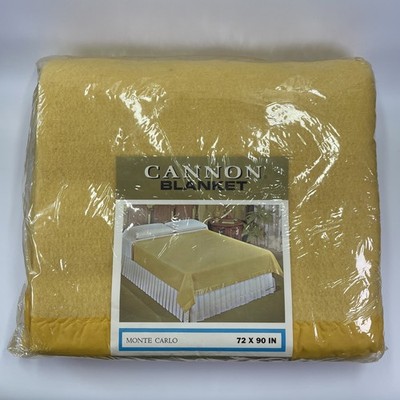 VTG Cannon Blanket Satin Trim ''Monte Carlo'' MCM Yellow Twin 72 x 90