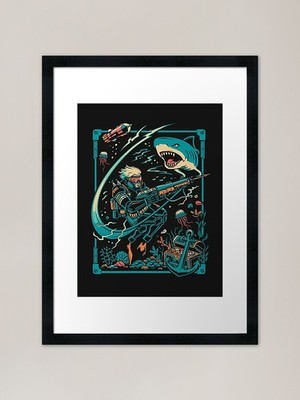 Cyber Diver Deep Sea Treasure et gerahmtes Wandbild Poster Leinwanddruck Bild