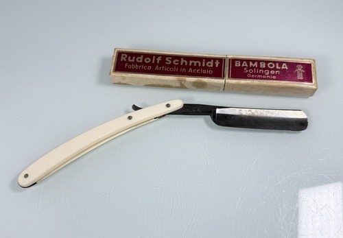 Rudolf Schmidt White 192 Bambola 5/8 Rasiermesser Solingen Germany mit orig Box - Bild 12 von 19