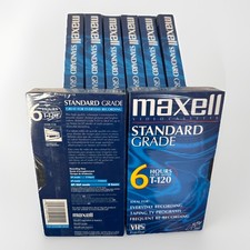 Maxell Standard Grade T-120 VHS Tapes Lot Of 8 New NOS Sealed Everyday Recording