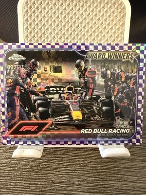 2024 Topps Chrome Red Bull Formula 1 Race Team Award Winners Purple Checkered