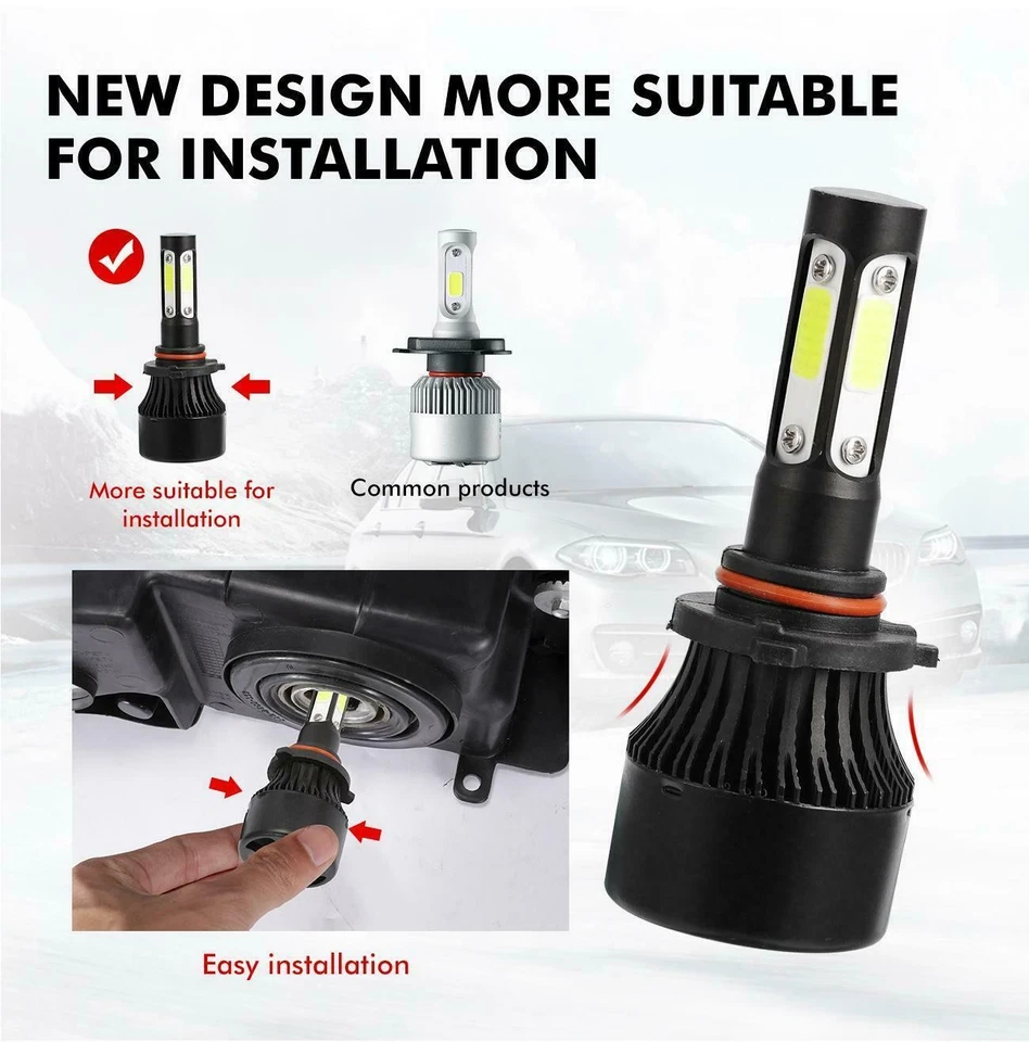 6000K Front LED Headlight Bulbs For Acura Integra 1994-2001 High + Low Beam x4 H - Image 2 of 4