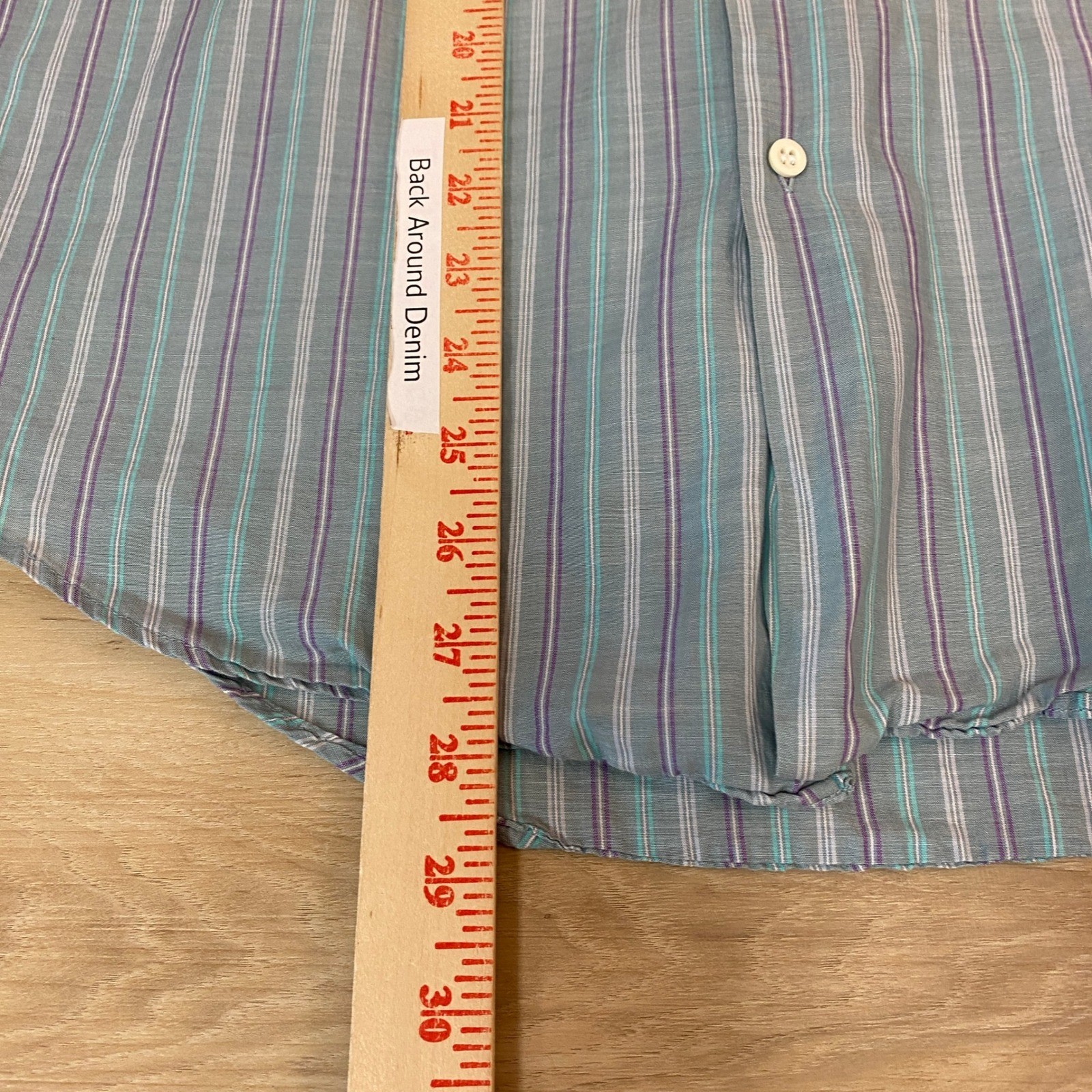 Camicia vintage Yves Saint Laurent a righe uomo media manica corta con bottoni