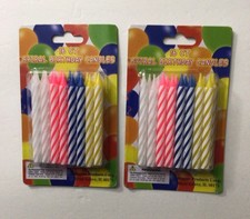 2 SET OF 16 PC REGENT PRODUCTS SPIRAL BIRTHDAY CANDLES 4 COLOR