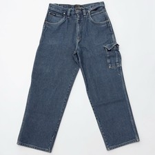 Vtg FUBU The Collection Carpenter Jeans Mens 32x29 Blue Baggy Denim Cargo Y2K