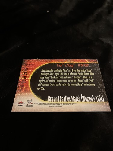 RARE 2002 Fleer WWE Absolute Divas Interactions Stacy Kiebler Bra & Panties Card - Picture 4 of 4