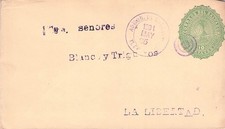EL SALVADOR - COVER 1891 10 CTVS. -POSTAL STATIONERY-