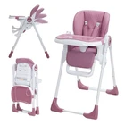 Foldable Baby Dining Chair High Chair Infant Feeding Chair w/ Removable Tray