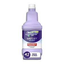 Swiffer Wet Jet Mop Refill Solution, Floor Cleaner, Antibacterial, 42.2oz