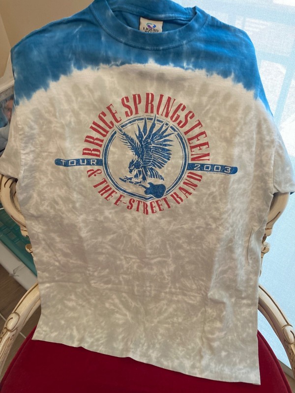 Bruce Springsteen 2003 Tour T-Shirt Tie Dye Liquid Blue  Size XL