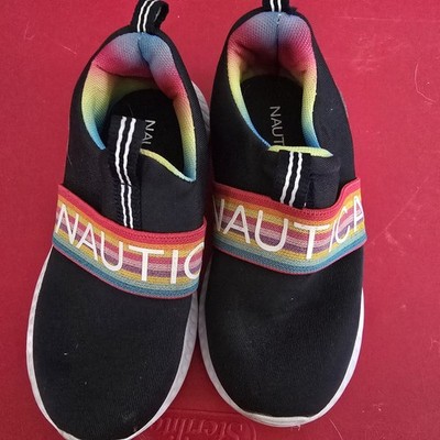 Nautica Little Girl Size 10 Navy Blue Shoes Slip-On Sneakers