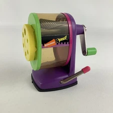 Vintage Nickelodeon Yikes Desktop Pencil Sharpener Manual Crank Neon Vintage 90s