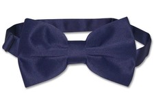 Vesuvio Napoli BOWTIE Solid NAVY BLUE Color Mens Bow Tie for Tuxedo or Suit