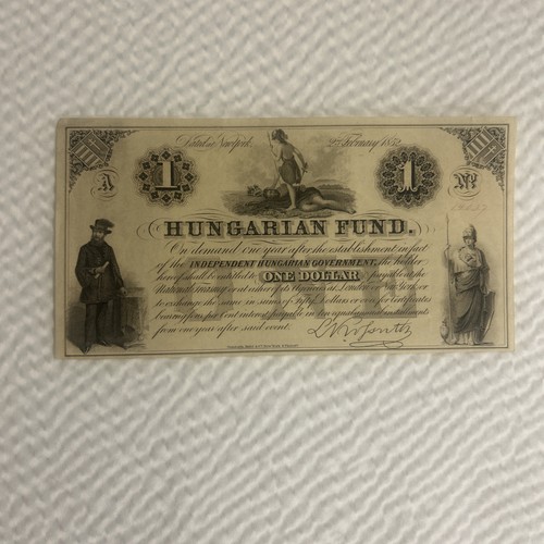 Banconota da 1 dollaro New York 1852 Fondo Ungherese, condizioni incredibili! - Foto 1 di 10
