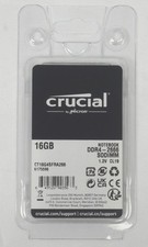 Laptop Memory: Crucial 16GB DDr4-2666 SODIMM CT16G4SFRA266