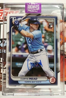 2025 Topps Archives Signature Series Curtis Mead /60 2024 Bowman RC Auto #28