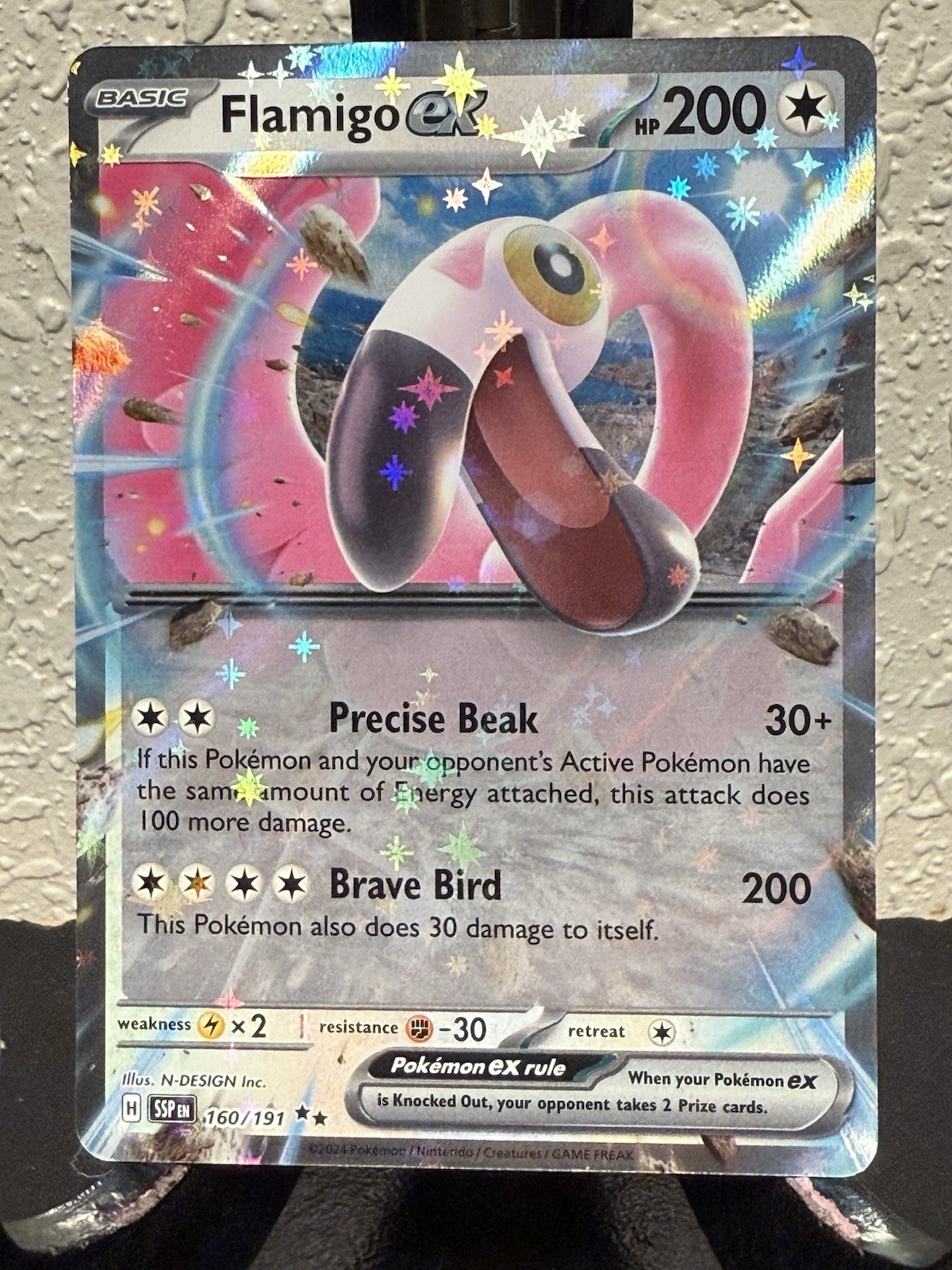 Pokémon TCG Surging Sparks Flamigo EX Double Rare Card 160/191 NM Condition