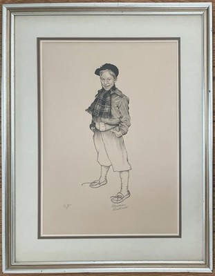 Norman Rockwell Pencil Signed Framed Drawing Print Artist Proof  Jerry  Limited