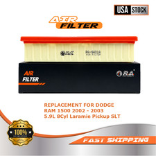 9401 Engine Air Filter For Dodge Ram 1500 2002 2003 5.9L 8Cyl Laramie Pickup SLT