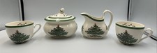 Spode Christmas Tree Sugar  Creamer Set 8oz.  2 Coffee Cups England