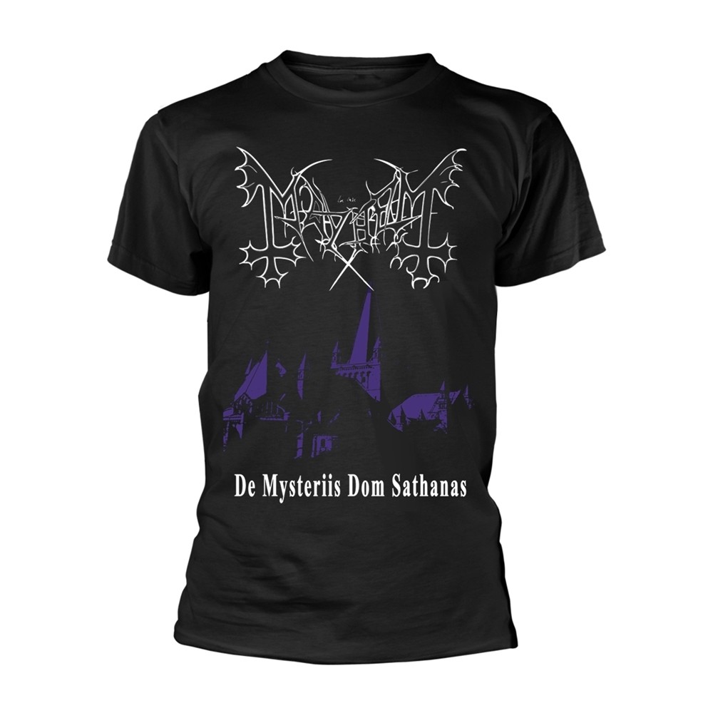 MAYHEM - DE MYSTERIIS DOM SATHANAS BLACK T-Shirt, Front - Back Print X-Large