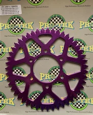 PRO-TEK SPROCKET ZX6R/RR, ZX10R/RR, MANY KAWASAKI MODELS 43T, 525 CHAIN, VIOLET