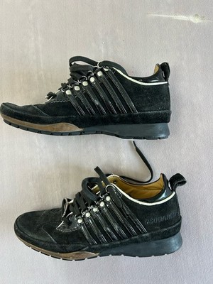 Dsquared2 Herren Sneaker Wildleder Schwarz Low Top Schnürung Logo EU 38