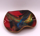 Vintage Swirled Colors Seetusee Glassware Dish MAYFAIR Pig Skin Backed Canada — photo 1