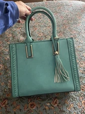 Dasein Turquoise Handbag 13 x 10 x 5 Faux Leather | Free Shipping
