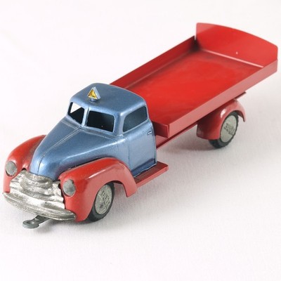 Tekno Dk Nr. 735 Dodge Tablett Lastwagen Rot Und Blau aus Metall 14,5 CM