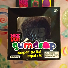 Schylling NeeDoh Gumdrop Super Solid Squish Squeeze Toy, Black, Ages 3