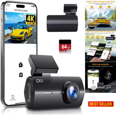 4K Dashcam Auto GKU D200 WLAN 170 Weitwinkel WDR