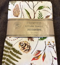 Mahogany Autumn Kitchen Towels 100 Cotton Floursack Fall NEW Set Of 2