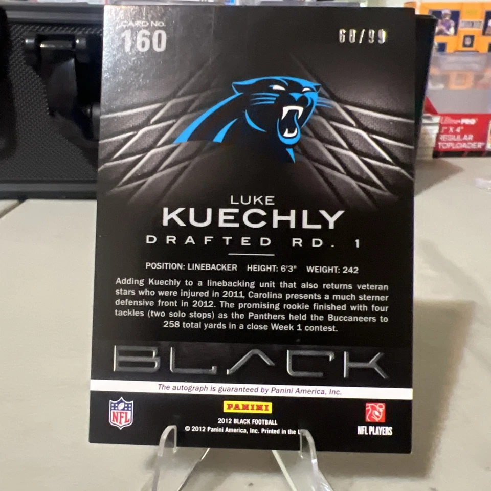 2012 Panini Black - Rookie Luke Kuechly #160 Platinum Signatures /99 AU, RC) - Image 2 of 4