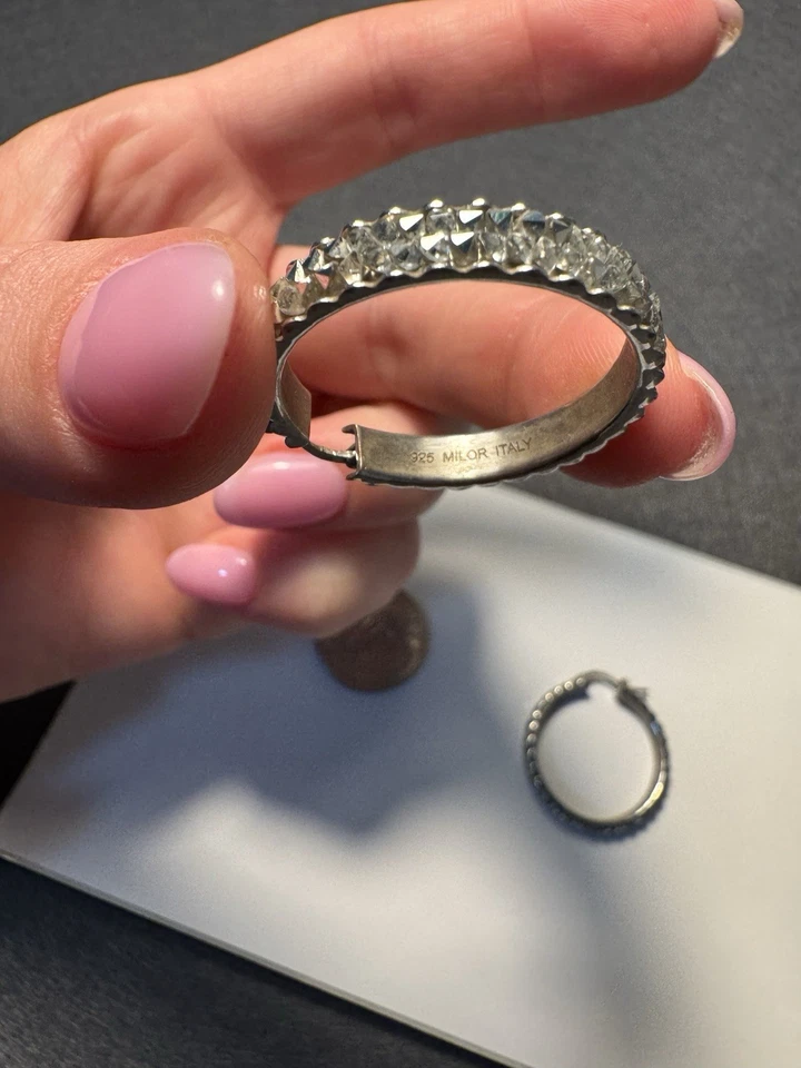 Pendientes de plata de ley 925 MILOR Italia Foto 2 de 4