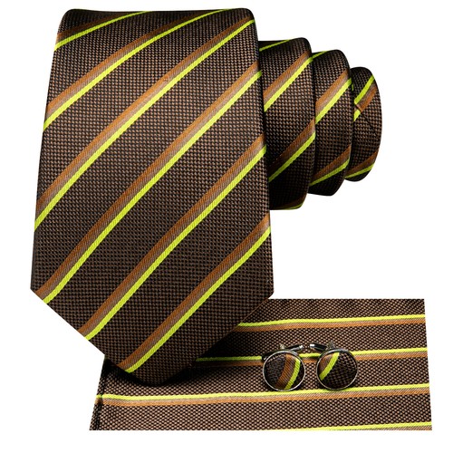 Beige Floral Silk Mens Tie Wedding Necktie Hanky Cufflinks 3PCS Jacquard Prom UK - Picture 35 of 187
